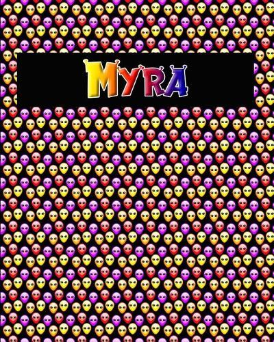 120 Page Handwriting Practice Book with Colorful Alien Cover Myra: Primary Grades Handwriting Book