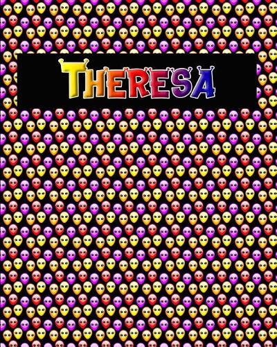 120 Page Handwriting Practice Book with Colorful Alien Cover Theresa: Primary Grades Handwriting Book