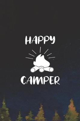 Happy Camper: Blank Lined Notebook ( Camping ) (Navy Blue)