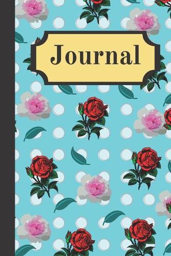 Journal: Blue Floral Roses Polka Dot Light Blue Writing Gift - Lined JOURNAL, 130 pages, 6 x 9