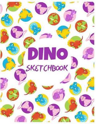 Dino Sketchbook: Cute Sketchbook for Adults/Children Dinosaurs & Prehistoric Creatures Lovers to Sketching, Whiting, Drawing, Journaling and Doodling, Large (8.5x11 Inch. 21.59x27.94 cm.) 140 Blank Pages (PURPLE&WHITE&GREEN&YELLOW Pattern)