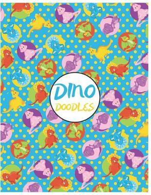 Dino Doodles: Cute Sketchbook for Adults/Children Dinosaurs & Prehistoric Creatures Lovers to Sketching, Whiting, Drawing, Journaling and Doodling, Large (8.5x11 Inch. 21.59x27.94 cm.) 140 Blank Pages (BLUE&YELLOW&WHITE&GREEN&PURPLE Pattern)