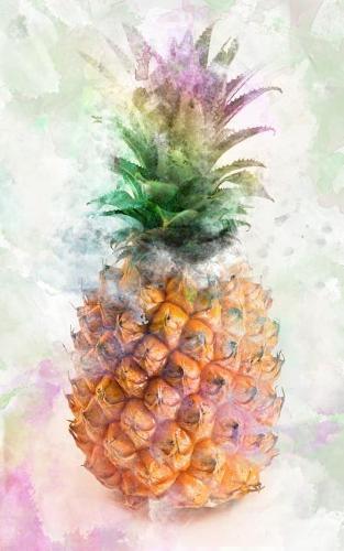 Notebook: Art pineapple watercolor fruit offbeat weird bizarre peculiar whimsical idiosyncratic silly