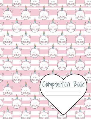 Composition Book: Cute Caticorn Pink Wide Ruled Notebook For Back To School