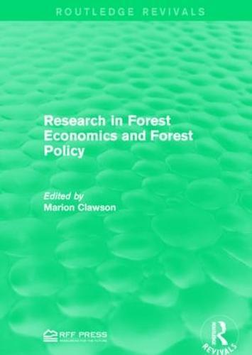Research in Forest Economics and Forest Policy