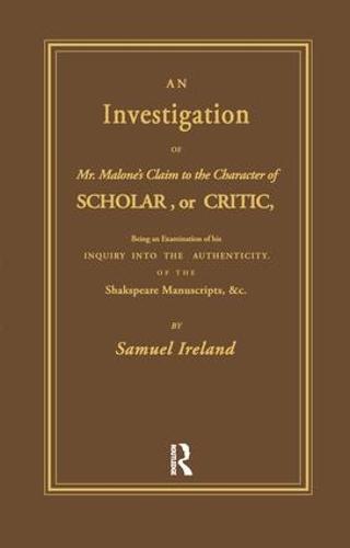 Investigation into Mr. Malone's Claim to Charter of Scholar: Volume 24