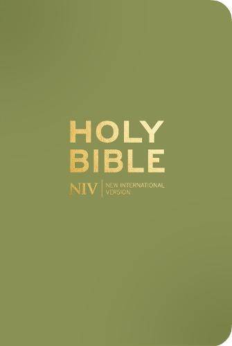 NIV Pocket Olive Green Bible with Gold Zip
