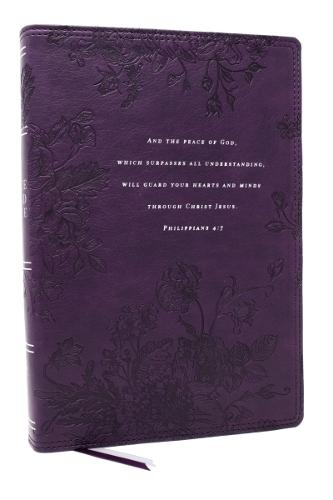 Peace of God Bible: Discover and Experience God's Shalom Throughout the Bible (NKJV, Purple Leathersoft, Red Letter, Comfort Print)