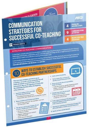 Communication Strategies for Successful Co-Teaching: Quick Reference Guide