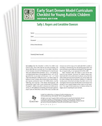 Early Start Denver Model Curriculum Checklist for Infants and Young Autistic Children, Second Edition, Set of 15 Checklists, Each a 16-Page Two-Color Booklet