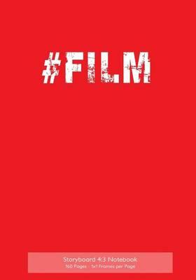 Storyboard 4: 3 Notebook 160 Pages - 1x1 Frames Per Page: 7 x10  Notebook with Red Grunge Cover, Ideal Journal to Sketch and Visualize Scenes, 160 Pages with 1x1 Storyboard Frames (4:3) Per Page