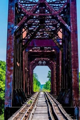 Old Railroad Trestle with Iron Truss Bridge Journal: 150 Page Lined Notebook/Diary