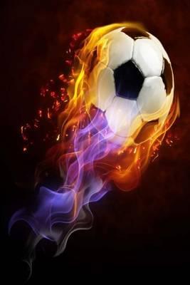 My Journal: Flaming Soccer Ball, Blank 150 Page Lined Diary / Journal / Notebook