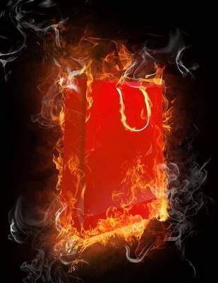 Bag on Fire, Jumbo Oversized: Blank 150 Page Lined Journal for Your Thoughts, Ideas, and Inspiration