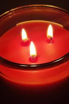Red Three Wick Candle Journal: 150 Page Lined Notebook/Journal