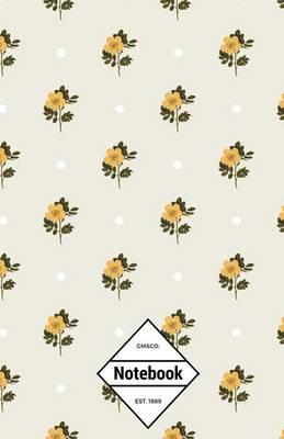 GM&Co: Notebook Journal Dot-Grid, Lined, Graph, 120 Pages 5.5x8.5 (Yellow Flowers Dots Pattern)