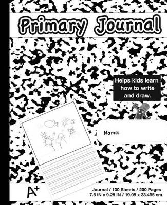 Primary Journal: Modern White Marble, Composition Book, Draw and Write Journal, Unruled Top, .5 Inch Ruled Bottom Half, 100 Sheets, 7.5 in X 9.25 In, 19.05 X 23.495 CM, Soft Durable Cover