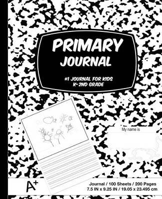 Primary Journal: Black and White Marble, Composition Book, Draw and Write Journal, Unruled Top, .5 Inch Ruled Bottom Half, 100 Sheets, 7.5 in X 9.25 In, 19.05 X 23.495 CM, Soft Durable Cover