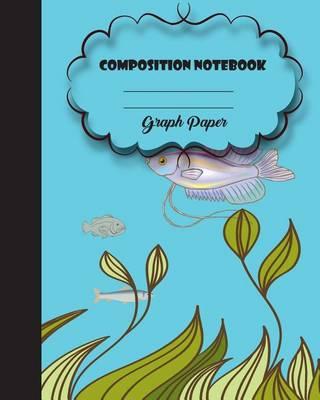 Graph Rued Composition Notebook 8  x 10 ,120 Pages, Fish Potter style seamless: Composition Notebook for College School/Teacher/Office/Student