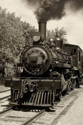 Old Locomotive in Sepia Journal: 150 Page Lined Notebook/Diary