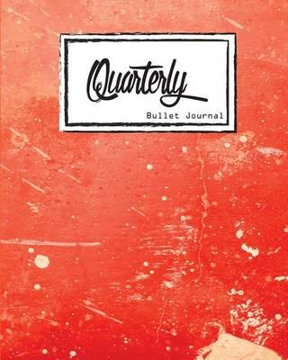 Bullet Journal: Dot Grid, Quarterly Guided, Red Grunge Texture, Notebook, 8 X 10, 90 Page: Small Journal Notebook Diary for Adults and Kids