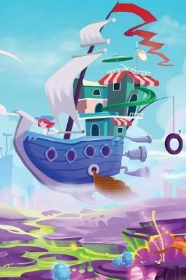 Sky Ship Over Toonland Notebook: 150 Page Journal Notebook Diary