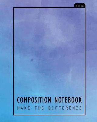 Composition Notebook: Green Pastel Watercolor Design, 110 Pages Ruled (8x10 Inches) 100% Professional Notebook