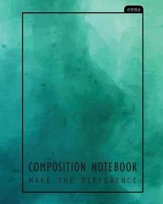 Pastel Composition Notebook: Green Pastel Watercolor Design, 110 Pages Ruled (8x10 Inches) 100% Professional Notebook