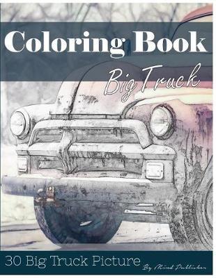 Big Truck 30 Pictures, Sketch Grey Scale Coloring Book for Kids Adults and Grown Ups: Color Me Coloring Book for Mindfulness and Stress Relief Relaxation