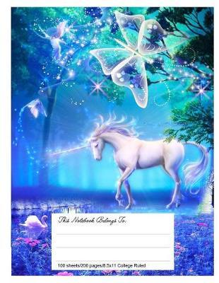 Classic Composition Book, 8.5.X 11, College Ruled, Magical Unicorn