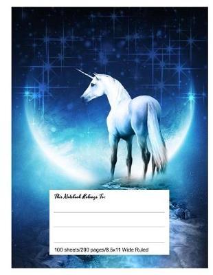 Composition Notebook for School, 8.5.X 11, Wide Ruled, Earth Unicorn