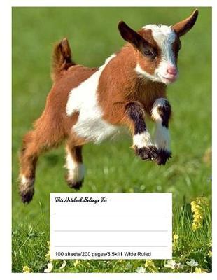 Composition Notebook for School, 8.5.X 11, Wide Ruled, Cute Goat