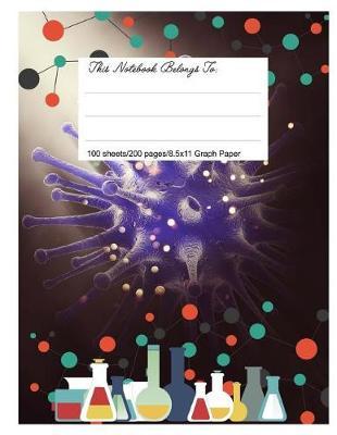 Graph Paper Workbook, 5x5 Graph Ruled Paper, 8.5.X 11, Virus Testtube