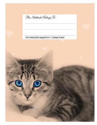 Classic Composition Book, 8.5.X 11, College Ruled, Cute Cat