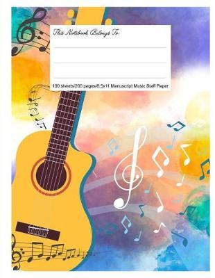 Staff Paper Blank Manuscript Musical Notebook, 12 Staves, 8.5.X 11, Cool Notes