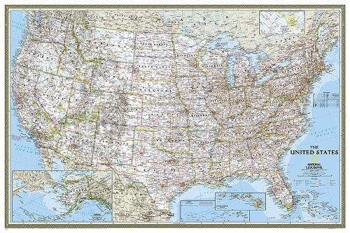 United States Classic, Poster Size, Tubed: Wall Maps U.S.