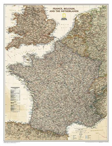France, Belgium, And The Netherlands Executive, Laminated: Wall Maps Countries & Regions
