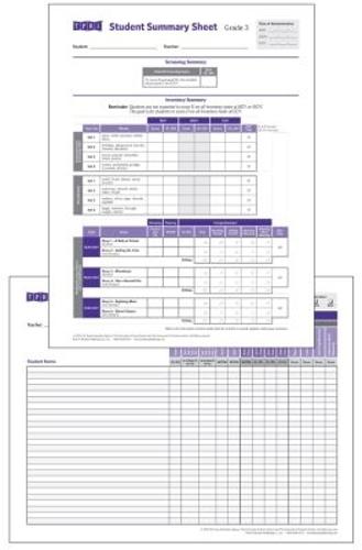 Student Record and Class Summary Sheets: Grade 3
