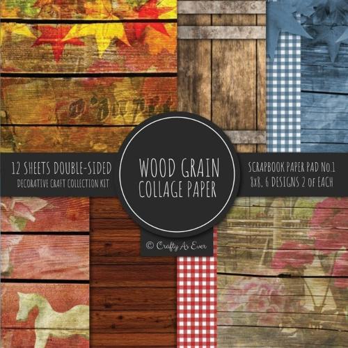 Wood Grain Collage Paper for Scrapbooking Photo Art: Wood Print Flat L