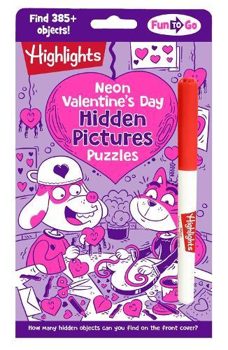 Neon Valentine's Day Hidden Pictures Puzzles: Bright Neon Hidden Pictures Book Filled with Valentines Day Puzzles, Heart-Shaped Surprised and Hundreds of Objects to Find