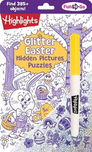 Glitter Easter Hidden Pictures Puzzles: Over 370 Hidden Objects in Festive Easter Puzzle Book Featuring Bunnies, Eggs and Flowers, Easter Gift for Kids 6-9