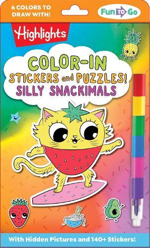 Color-In Stickers and Puzzles! Silly Snackimals: Deliciously Cute Hidden Pictures Puzzles and Sticker Activity Book with Color-In Animal and Snack Stickers, On-the-Go Puzzles for Kids 6-9