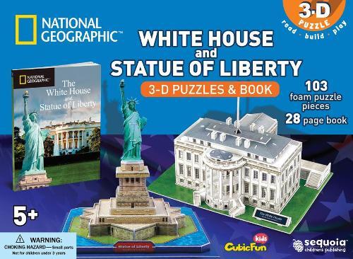 National Geographic White House and Statue of Liberty: 3D Puzzle and Book