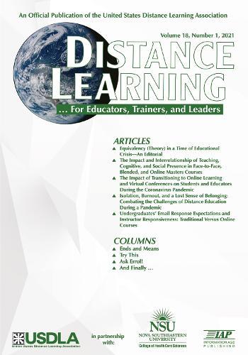 Distance Learning Vol 18 Issue 1