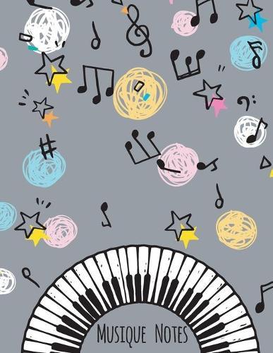 Musique Notes: Carnet de partitions vierge couleur Gris neutre - papier manuscrit - 11 portees par page - pas de clef - 120 pages - grande format (21,59 x 27,94 cm) (8,5 x 11 po) - Couverture moderne souple
