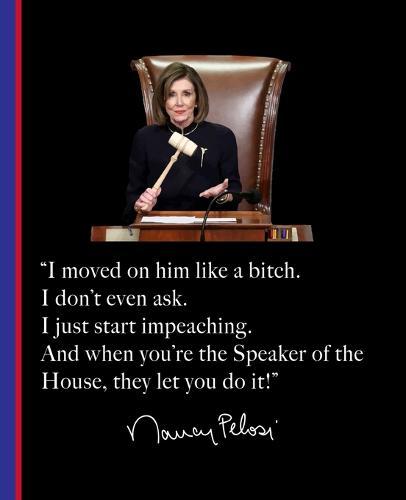 I moved on him like a bitch. I don't even ask. I just start impeaching. And when you're the Speaker of the House, they let you do it!  Nancy Pelosi: A Composition Book for a Democrat Who Wants to Impeach Trump