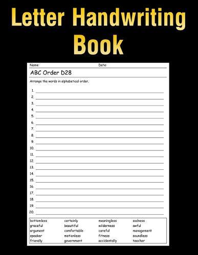 Letter Handwriting Book: 100 Letter Handwriting Worksheet Activity book