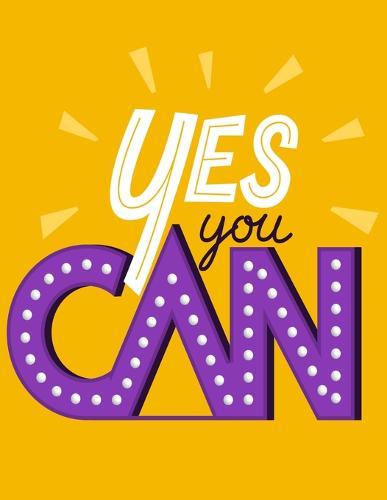 Yes You Can: Cornell Notes Notebook, Motivational Word Art Cover, Size 8.5  x 11 , 120 Pages, Soft Matte Cover