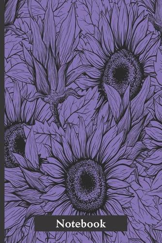 Notebook: Purple sunflower notebook to write in. Pretty gift for women and girls.