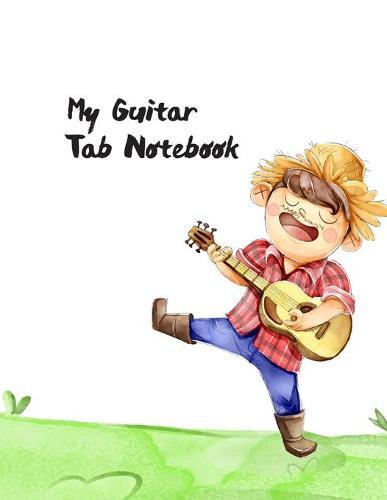Guitar Tablature Notebook: Pages for Lyrics and Music (Guitar version): Notebook for composition and songwriting, 8.5 x11 , green antique ... on left, music staves & guitar tabs on right